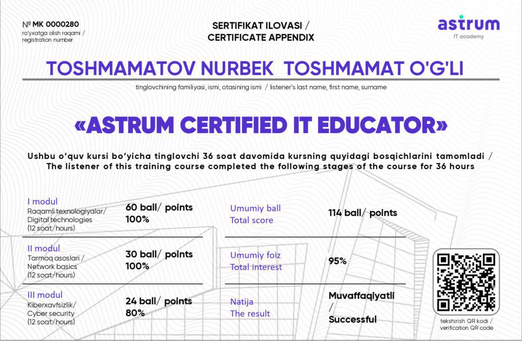 Milliy sertifikat bahosi
